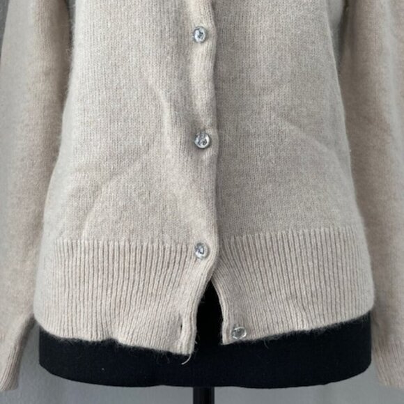APT9 Tan Angora Rabbit Hair Button Cardigan Sweater SUPER SOFT Medium - Picture 11 of 13